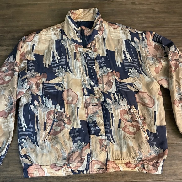 Vintage Womens Size XLarge Silk Jacket Bomber Windbreaker Jacket Stunt Sports - Picture 3 of 10